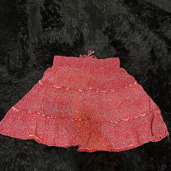 PRINCESS POLLY red floral print mini skirt size 0 women’s - Picture 8 of 9